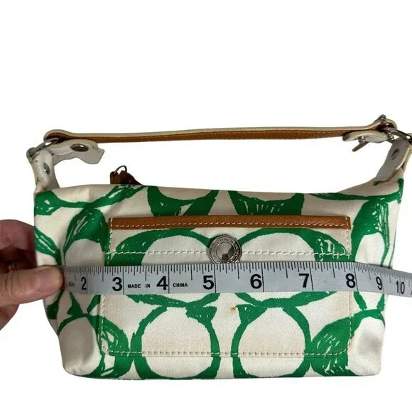 Vintage Coach Green Scribble Signature Hampton Top Handle Pouch Mini Bag Y2K NEW - Picture 14 of 16